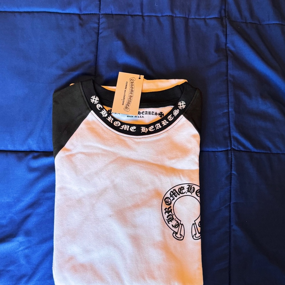 Chrome Hearts Black and White Raglan Tee